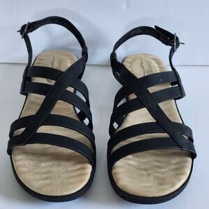 Comfort Wave by Easy Street Black Sandals Size 8Wide NWOT